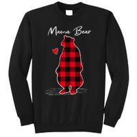 Mama Bear Christmas Pajama Woman Red Buffalo Plaid Sweatshirt