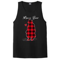 Mama Bear Christmas Pajama Woman Red Buffalo Plaid PosiCharge Competitor Tank