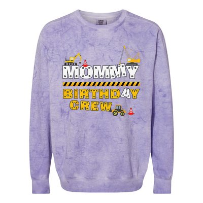 Mommy Birthday Crew Construction Family Birthday Party Colorblast Crewneck Sweatshirt