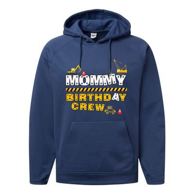 Mommy Birthday Crew Construction Family Birthday Party Performance Fleece Hoodie