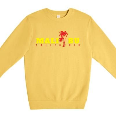 Malibu Beach California Souvenir Premium Crewneck Sweatshirt