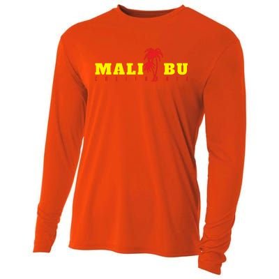 Malibu Beach California Souvenir Cooling Performance Long Sleeve Crew