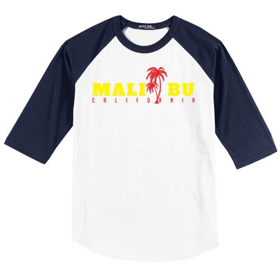 Malibu Beach California Souvenir Baseball Sleeve Shirt