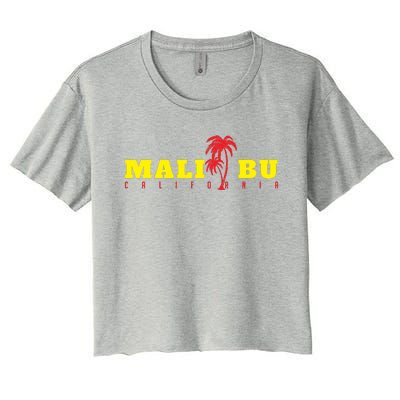 Malibu Beach California Souvenir Women's Crop Top Tee