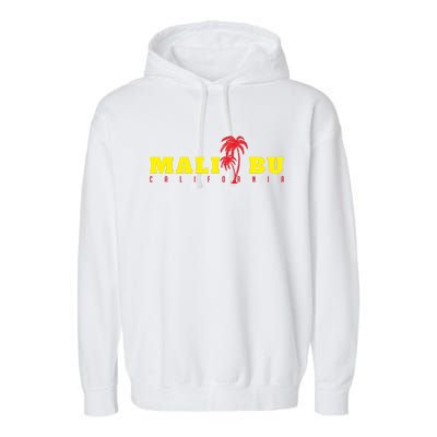 Malibu Beach California Souvenir Garment-Dyed Fleece Hoodie