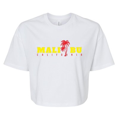 Malibu Beach California Souvenir Bella+Canvas Jersey Crop Tee