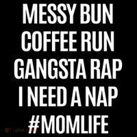 Messy Bun Coffee Run Gangsta Rap I Need A Nap Momlife Bucket Hat