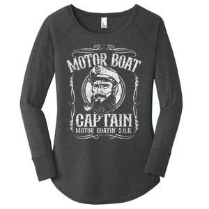 Motor Boat Captain Funny Pontoon Boating Motor Boatin Lake Women's Perfect Tri Tunic Long Sleeve Shirt