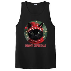 Meowy Black Cat Ugly Christmas Light Gift PosiCharge Competitor Tank