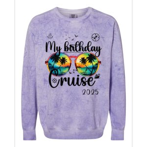 My Birthday Cruise 2025 Party Cruise Birthday Vacation. Colorblast Crewneck Sweatshirt