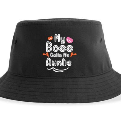 My Boss Calls Me Auntie Sustainable Bucket Hat