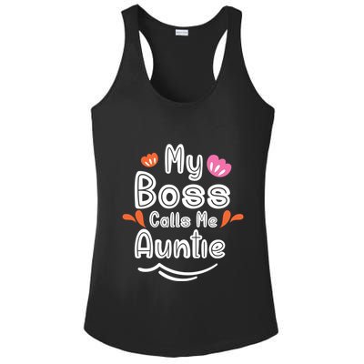 My Boss Calls Me Auntie Ladies PosiCharge Competitor Racerback Tank