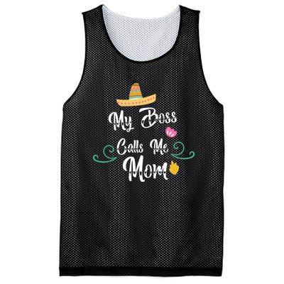 My Boss Calls Me Mom Mesh Reversible Basketball Jersey Tank