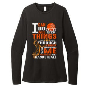 Motivational Basketball Christianity Quote Christian Basketball Bible Verse Womens CVC Long Sleeve Shirt