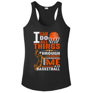 Motivational Basketball Christianity Quote Christian Basketball Bible Verse Ladies PosiCharge Competitor Racerback Tank