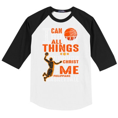 Motivational Basketball Christianity Quote Christian Basketball Bible Verse Baseball Sleeve Shirt