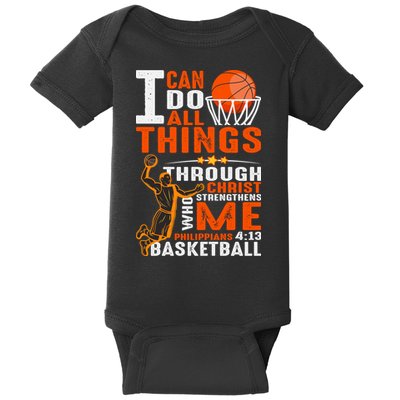 Motivational Basketball Christianity Quote Christian Basketball Bible Verse Baby Bodysuit