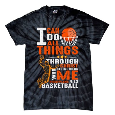 Motivational Basketball Christianity Quote Christian Basketball Bible Verse Tie-Dye T-Shirt