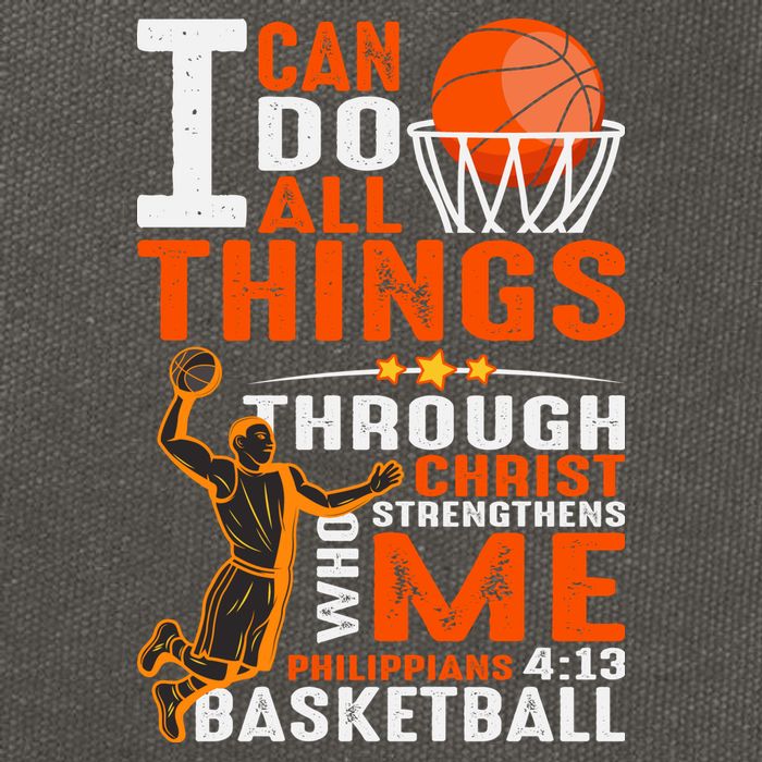 Motivational Basketball Christianity Quote Christian Basketball Bible Verse Cotton Canvas Backpack
