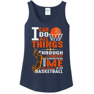 Motivational Basketball Christianity Quote Christian Basketball Bible Verse Ladies Essential Tank