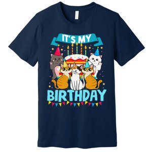 My Birthday Cat And Kitten Party Day Girl's And Boy's Premium T-Shirt