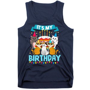 My Birthday Cat And Kitten Party Day Girl's And Boy's Tank Top