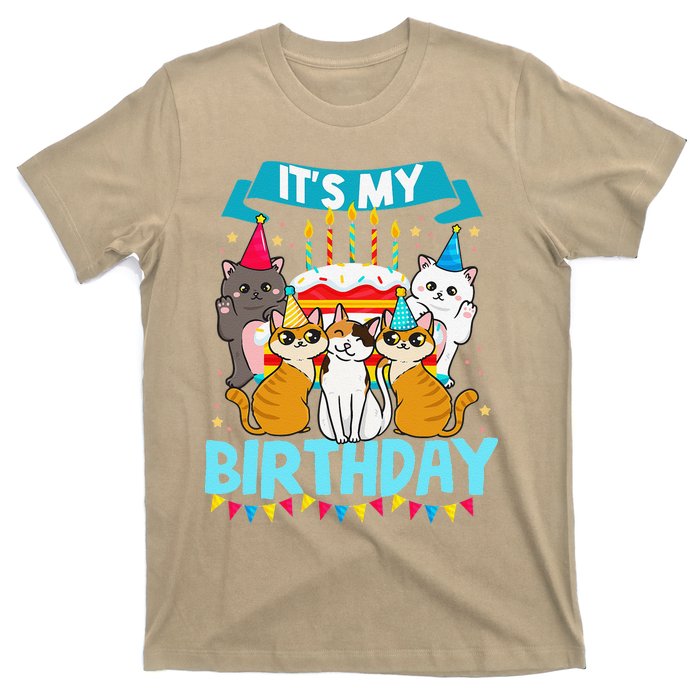 My Birthday Cat And Kitten Party Day Girl's And Boy's T-Shirt