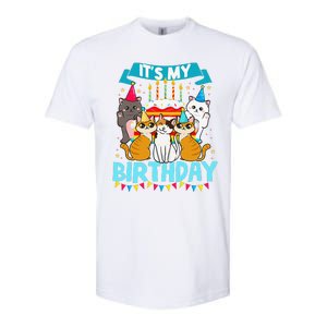 My Birthday Cat And Kitten Party Day Girl's And Boy's Softstyle CVC T-Shirt