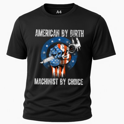 Machinist By Choice American Usa Flag Cnc Machine Operator Cooling Performance Crew T-Shirt