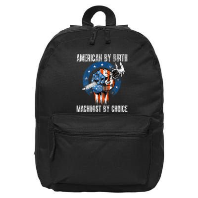 Machinist By Choice American Usa Flag Cnc Machine Operator 16 in Basic Backpack