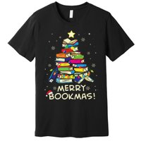 Merry Bookmas Christmas Library Tree Shirts Reading Librarian Premium T-Shirt