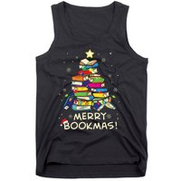 Merry Bookmas Christmas Library Tree Shirts Reading Librarian Tank Top