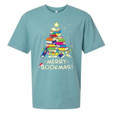 Merry Bookmas Christmas Library Tree Shirts Reading Librarian Sueded Cloud Jersey T-Shirt