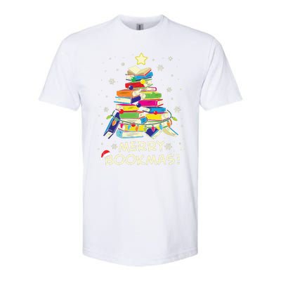 Merry Bookmas Christmas Library Tree Shirts Reading Librarian Softstyle CVC T-Shirt