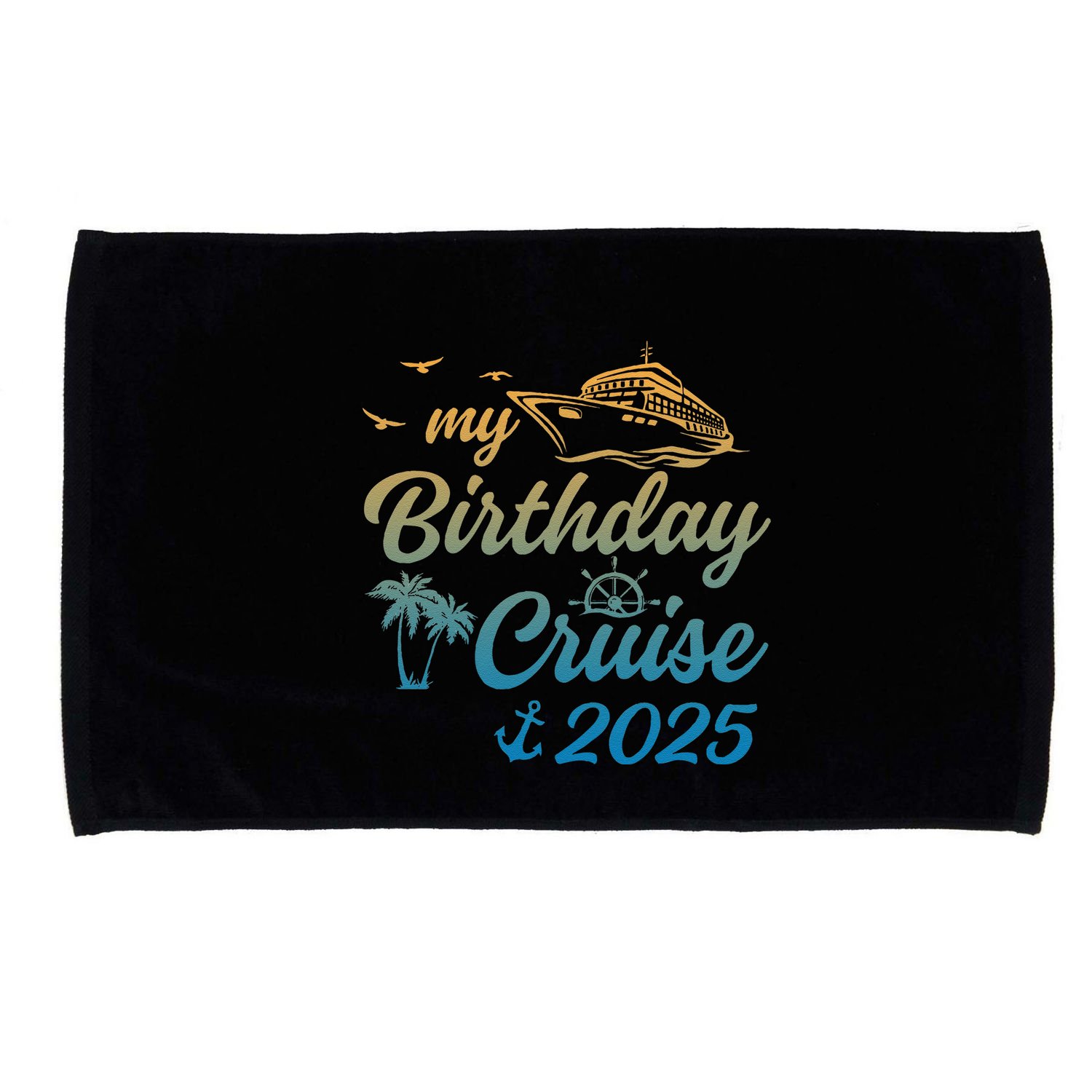 My Birthday Cruise Crew 2025 Family Costume Gift Microfiber Hand Towel