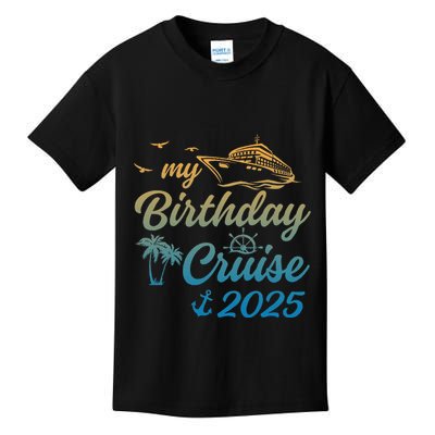 My Birthday Cruise Crew 2025 Family Costume Gift Kids T-Shirt
