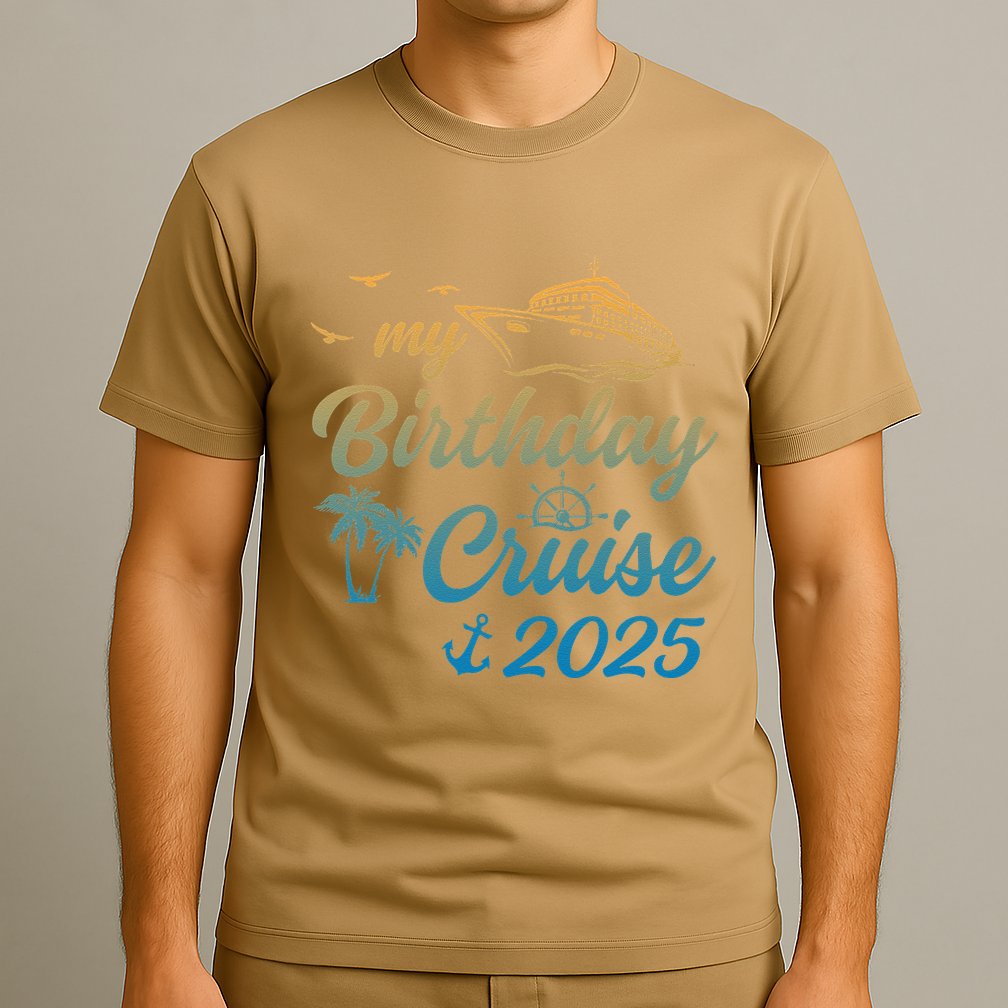 My Birthday Cruise Crew 2025 Family Costume Gift T-Shirt