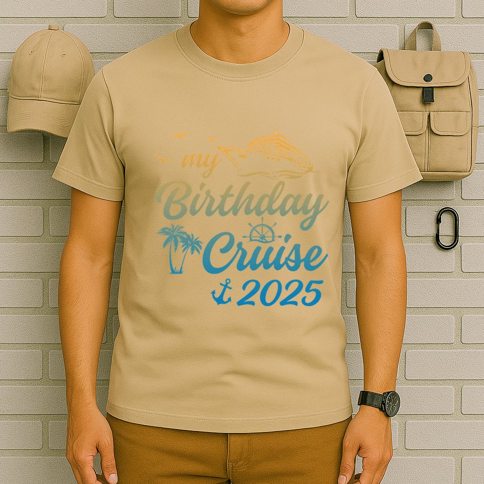 My Birthday Cruise Crew 2025 Family Costume Gift T-Shirt