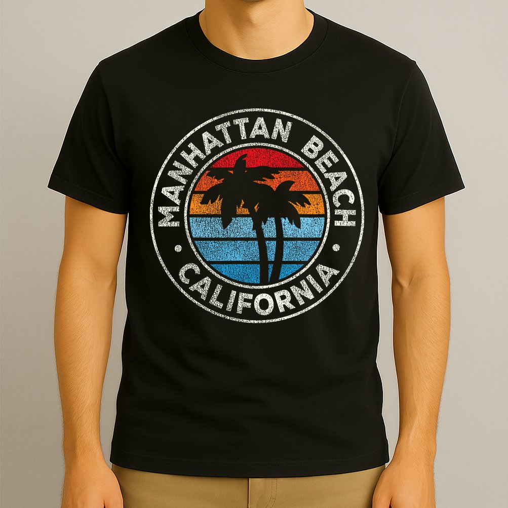 Manhattan Beach California Ca Vintage Graphic Retro 70s T-Shirt