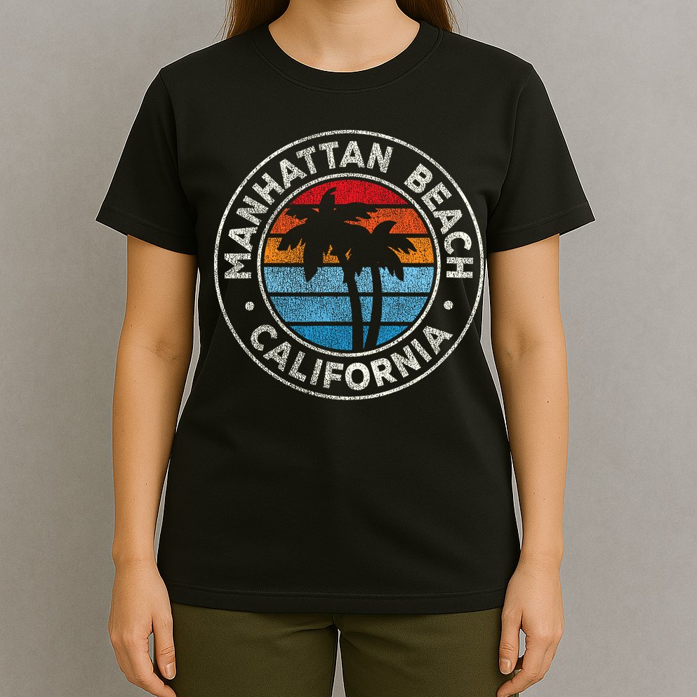 Manhattan Beach California Ca Vintage Graphic Retro 70s T-Shirt