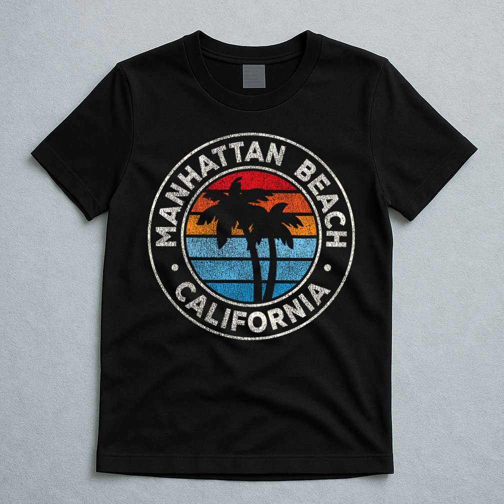 Manhattan Beach California Ca Vintage Graphic Retro 70s T-Shirt