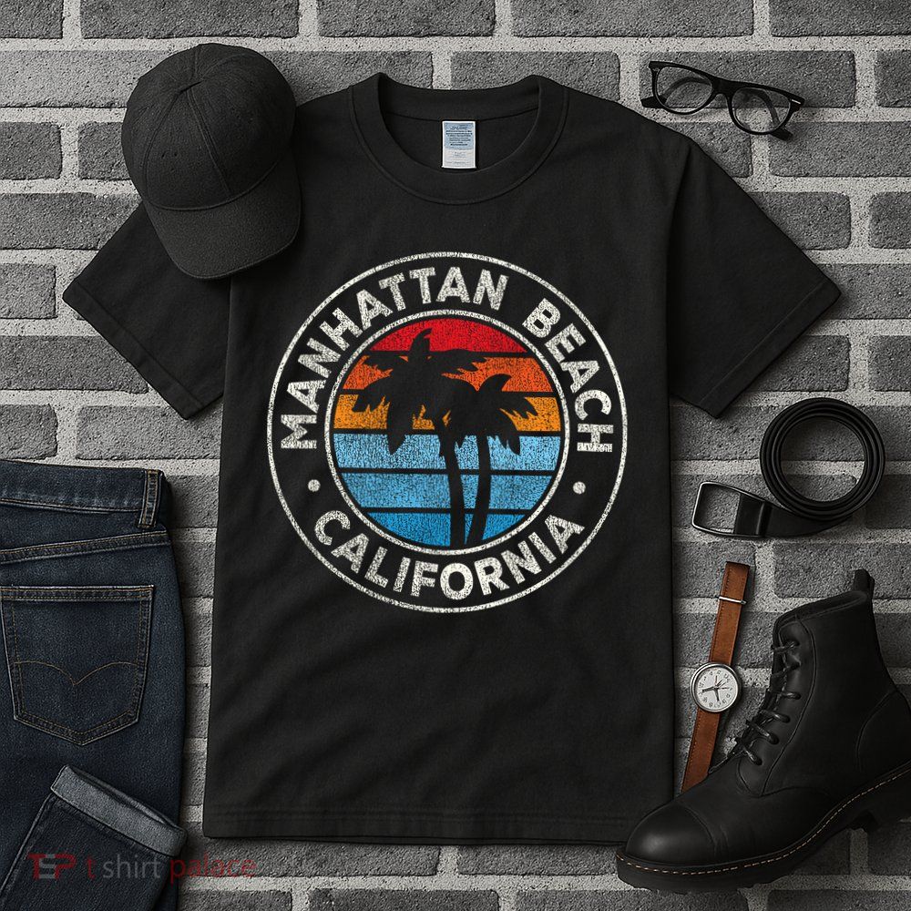 Manhattan Beach California Ca Vintage Graphic Retro 70s Tall T-Shirt