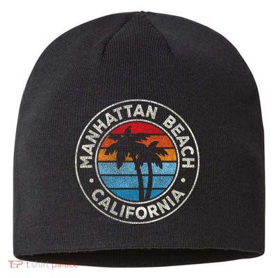 Manhattan Beach California Ca Vintage Graphic Retro 70s Sustainable Beanie