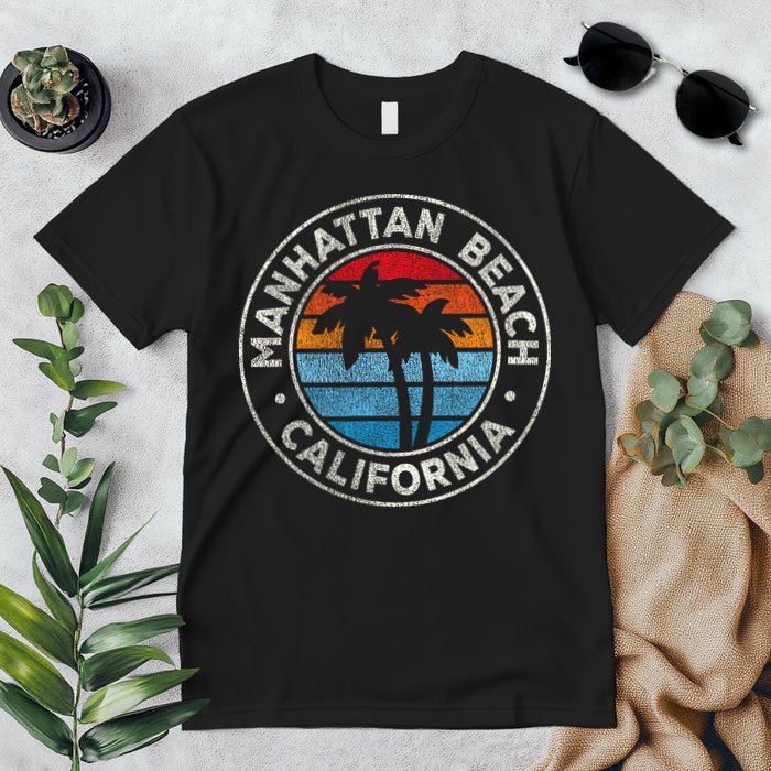 Manhattan Beach California Ca Vintage Graphic Retro 70s Premium T-Shirt