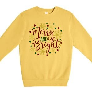 Merry & Bright Christmas Patterns Premium Crewneck Sweatshirt