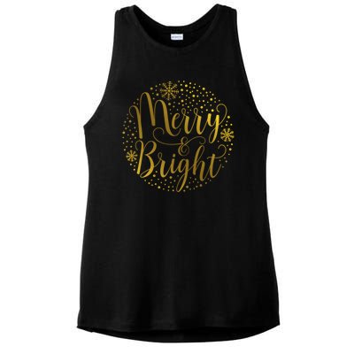 Merry & Bright Christmas Patterns Ladies PosiCharge Tri-Blend Wicking Tank