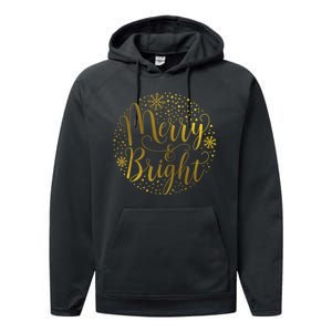 Merry & Bright Christmas Patterns Performance Fleece Hoodie