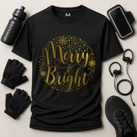Merry & Bright Christmas Patterns Cooling Performance Crew T-Shirt