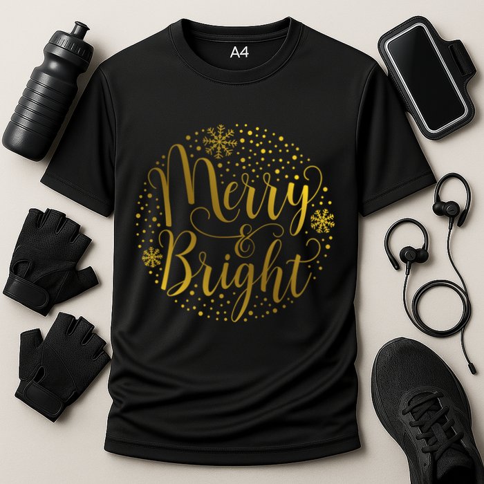 Merry & Bright Christmas Patterns Cooling Performance Crew T-Shirt