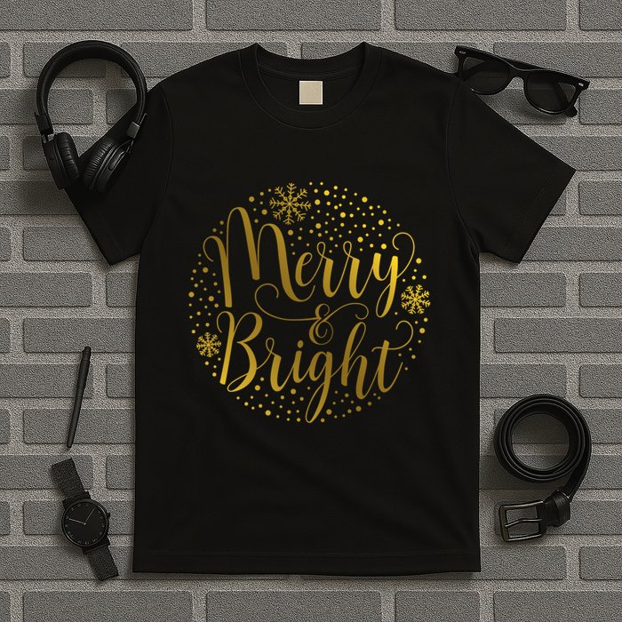 Merry & Bright Christmas Patterns T-Shirt